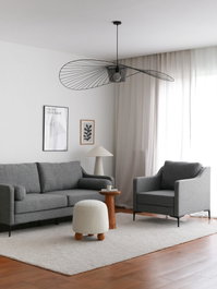 Atelier Del Sofa Nordi Sofá de 3 Plazas con Patas de Metal - Gris